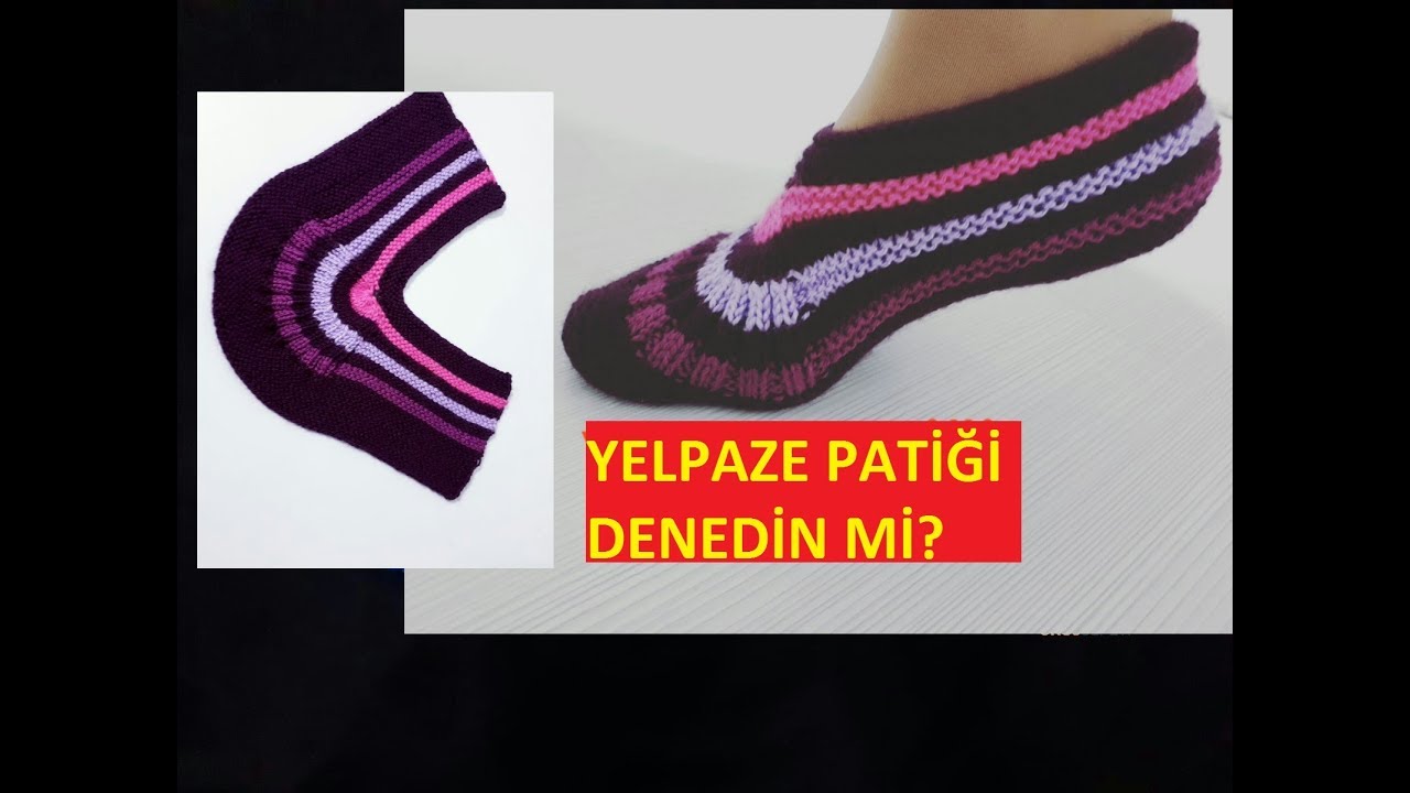 Yelpaze patik modeli yapılışı | İki şiş ile bayan patik modelleri