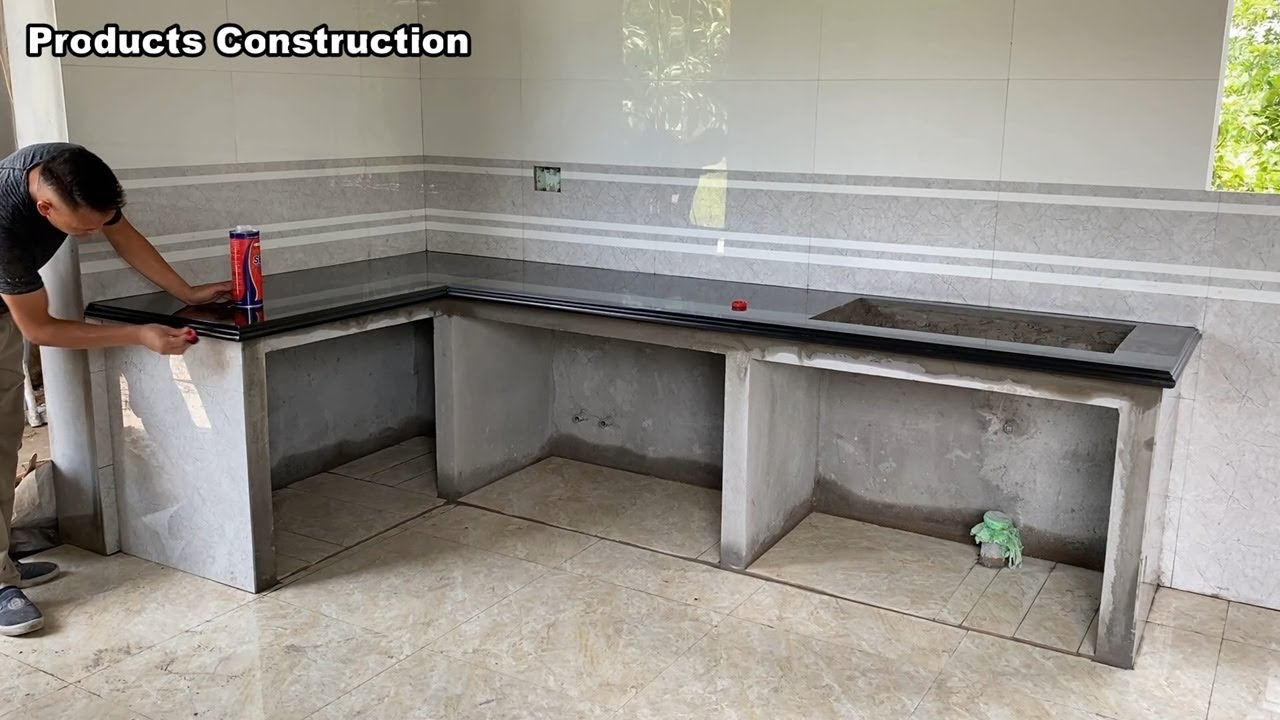 Machining & install Concrete Kitchen Countertops With Granite – Completing Modern Kitchen Space
