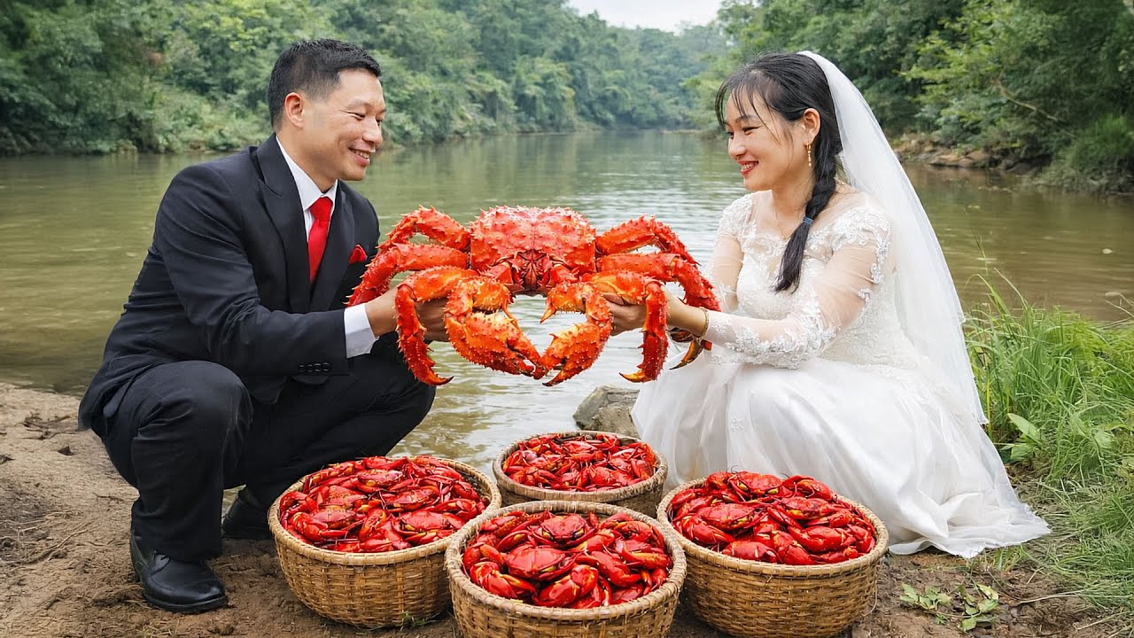My Husband and I Catch Giant Crabs Deep in the Forest – Selling the Crabs at the Market
