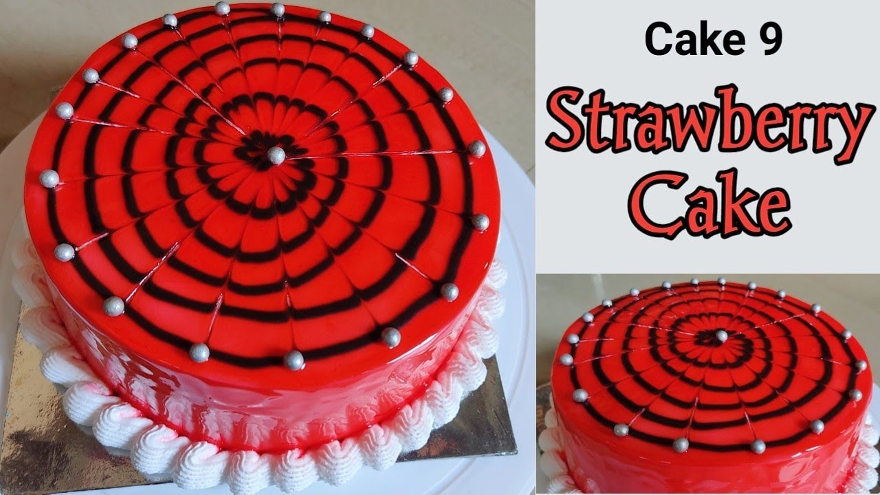 सोप्या पद्धतीने शिका केक-9 | strawberry cake recipe | strawberry gel cake | Vanjari Sisters&Family