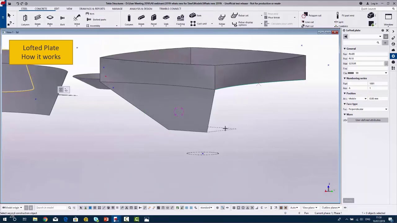 New Lofted Plate in Tekla Structures 2019i