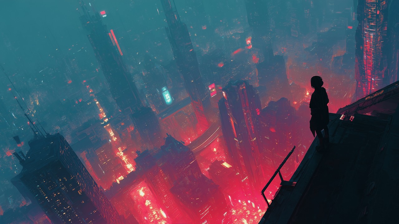 CRIMSON GRID | Chillwave Synthwave City Mix | NightshiftFM