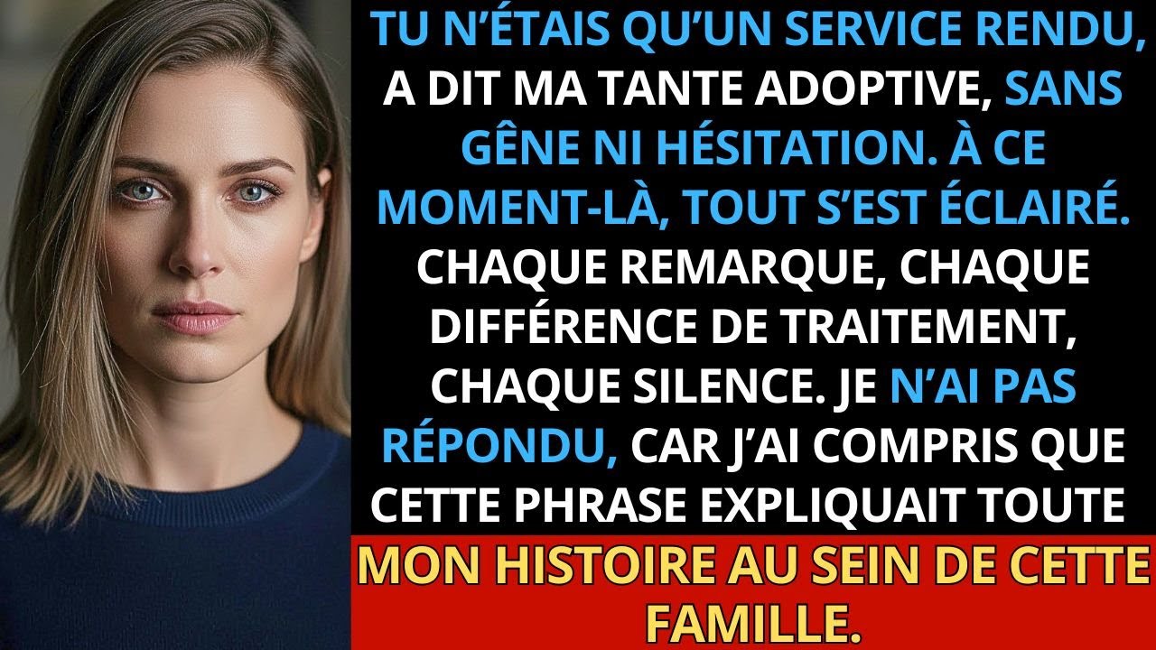 « Tu n’étais qu’un service rendu », a dit ma tante adoptive — et tout s’est éclairé.