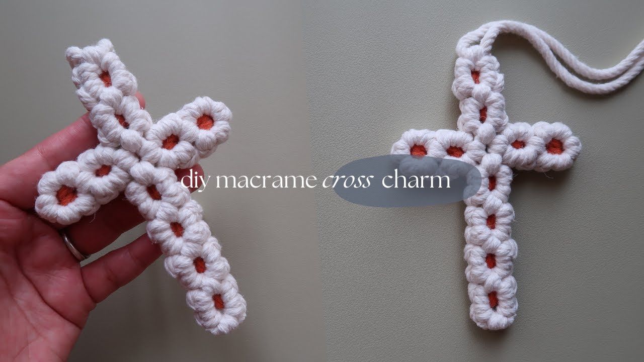 DIY Macrame Cross Charm | Step by Step Tutorial