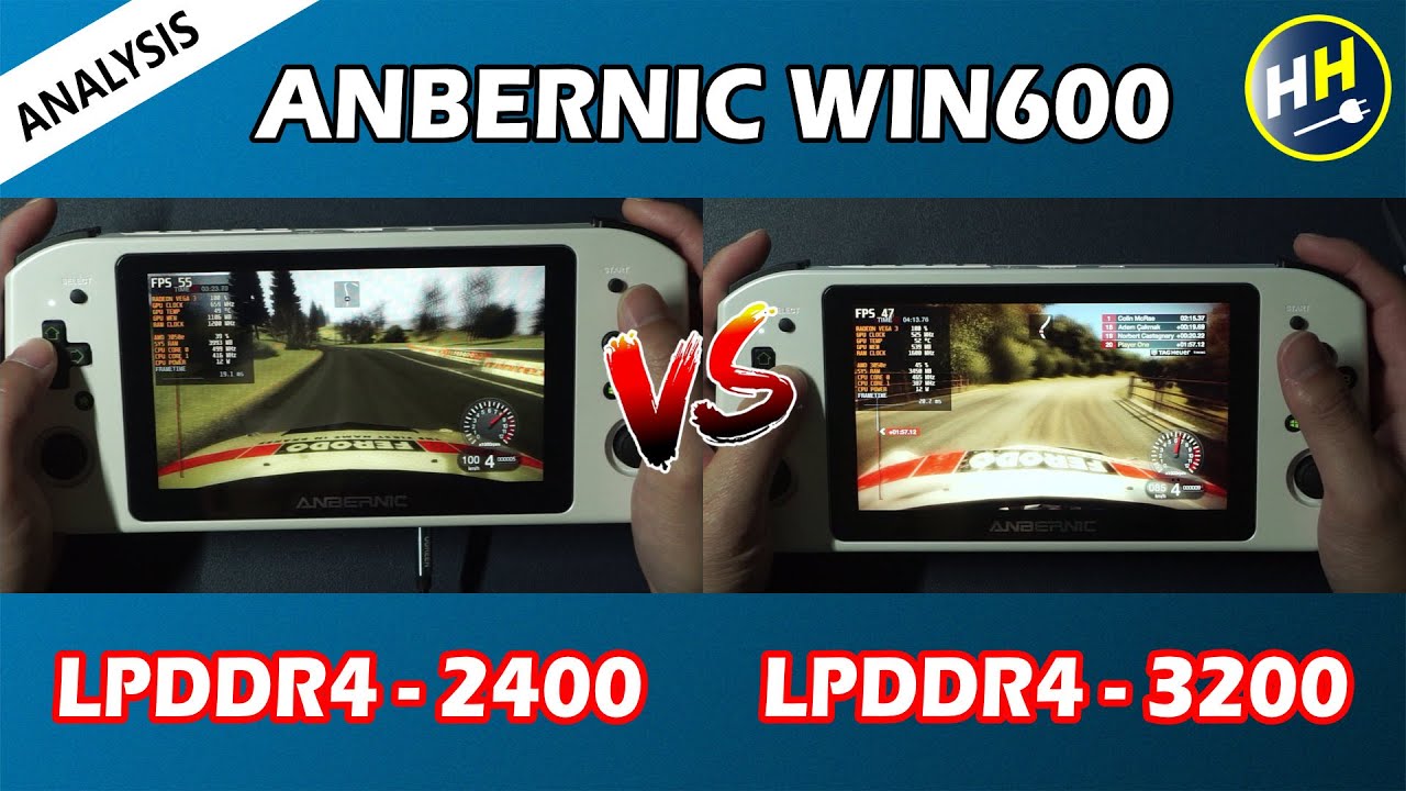 Anbernic Win600 | LPDDR4 2400 vs 3200 RAM Test!