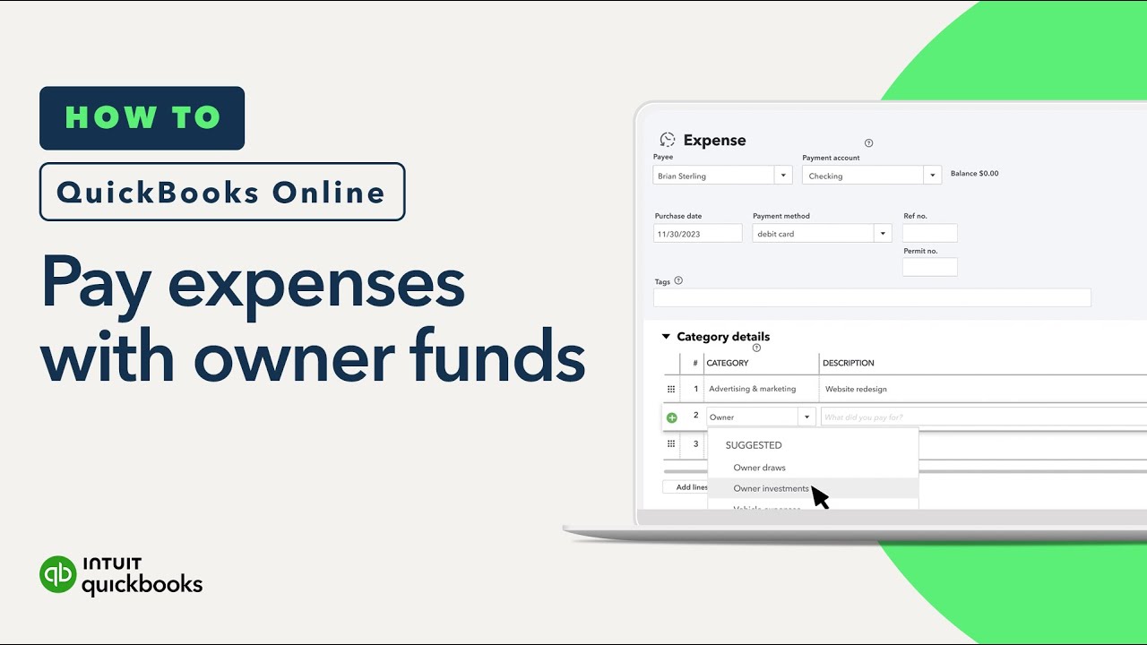 How to pay expenses with owner funds in QuickBooks Online