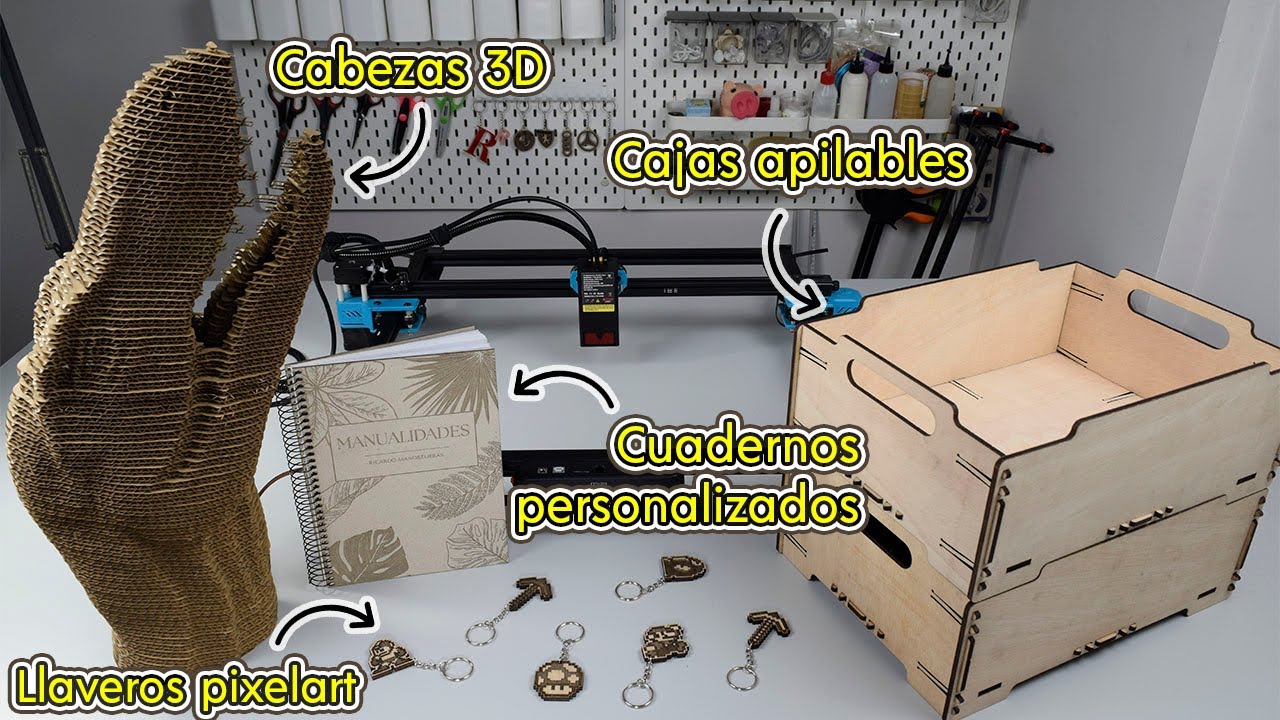 4 MANUALIDADES de CORTE y GRABADO LÁSER con máquina láser TwoTrees TTS 20 Pro