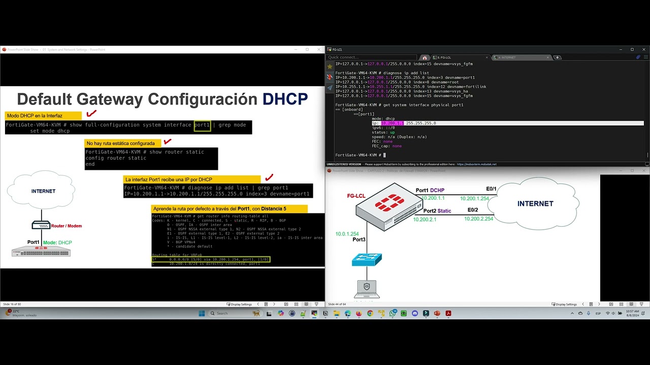 FortiGate - Default Gateway - DHCP and Static