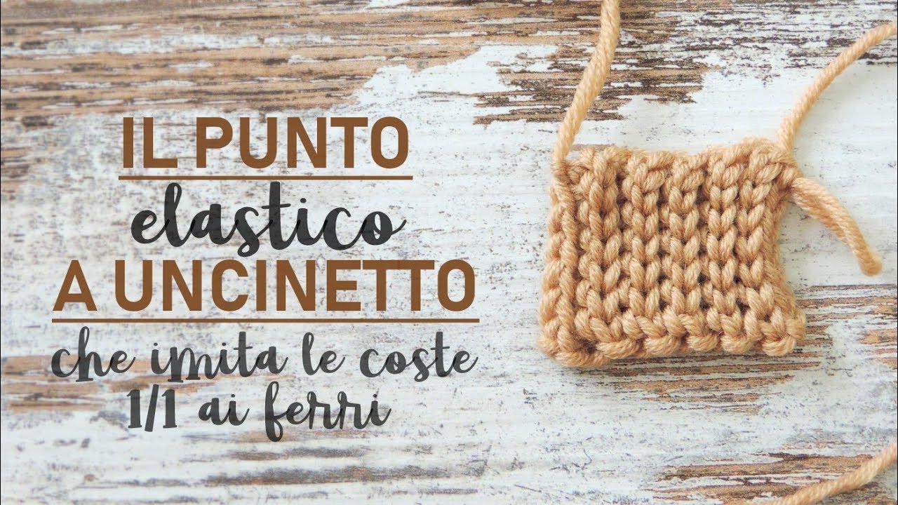 Punto elastico all'uncinetto che imita la costa 1+1 ai ferri
