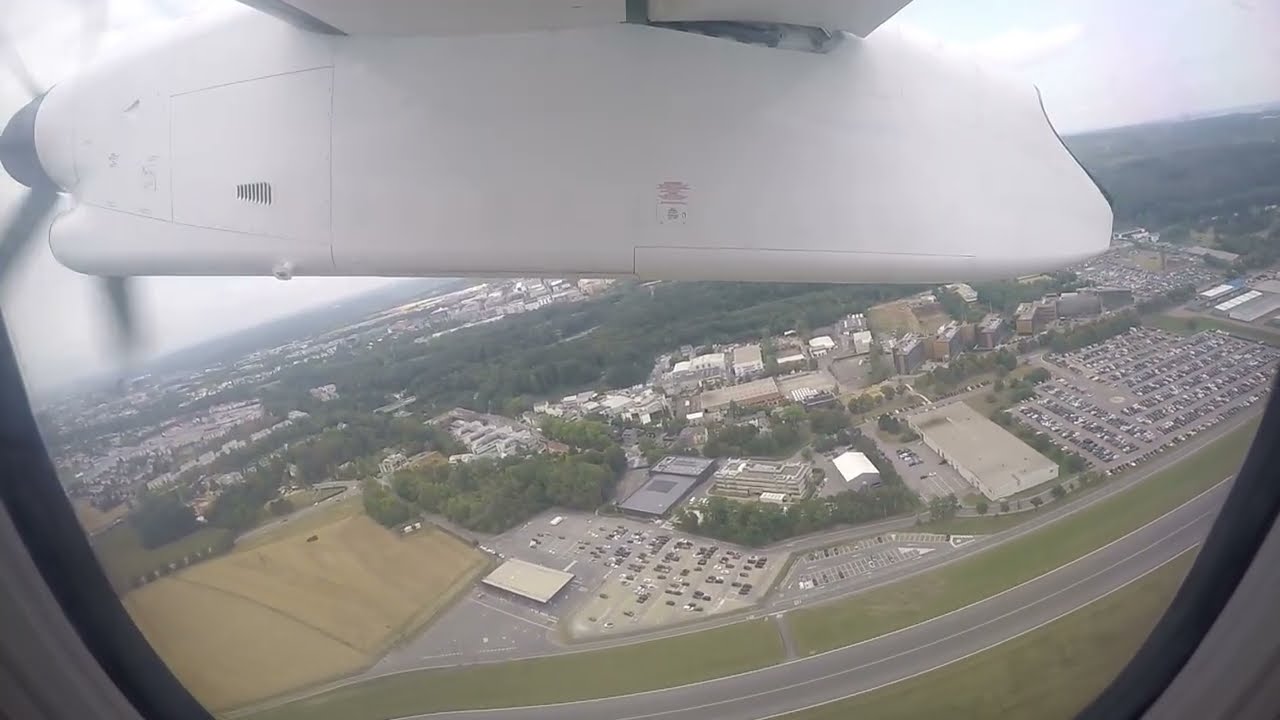 Luxair De Havilland Q400 LX-LQI takeoff from Luxembourg Findel Airport