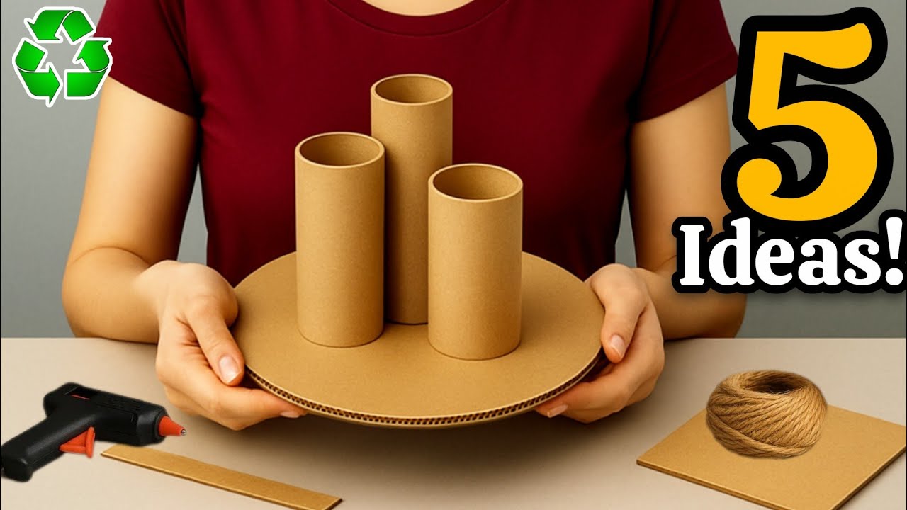 Cardboard Magic:  5 Transform Rolls & Boxes into Elegant Home Decor | DIY Upcycling Ideas