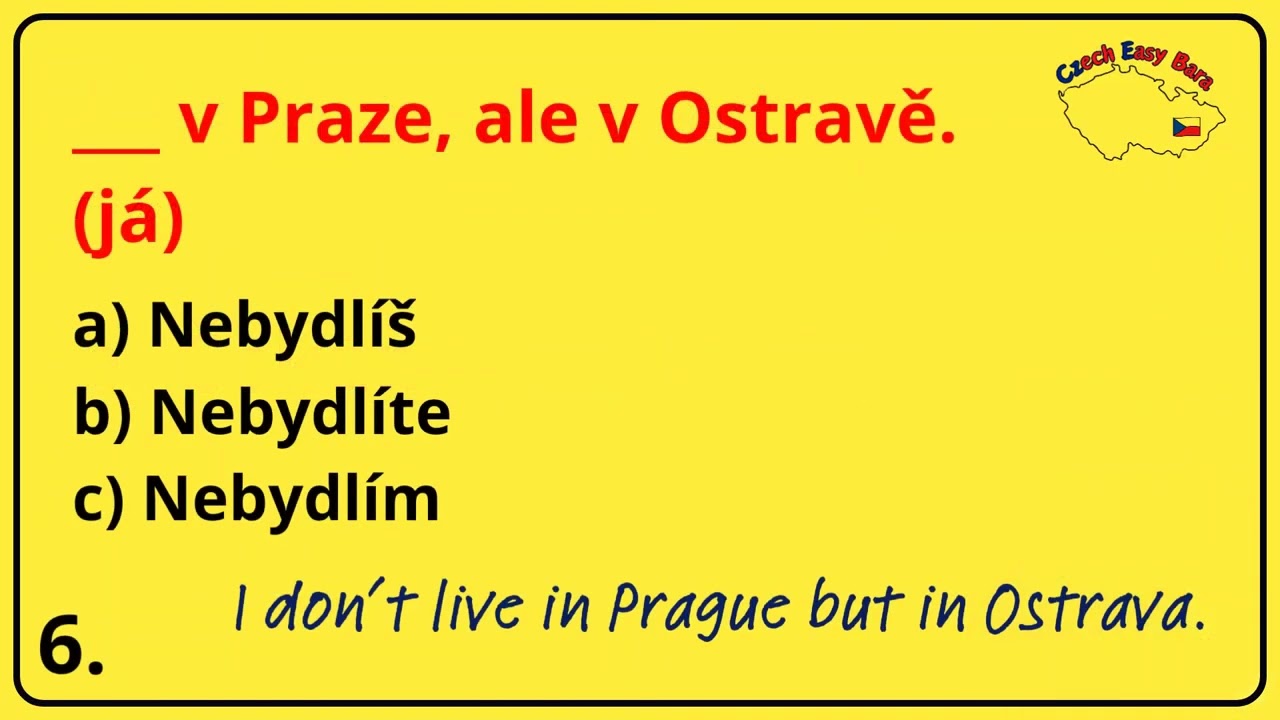 Grammar Quiz of  CZECH CONJUGATION