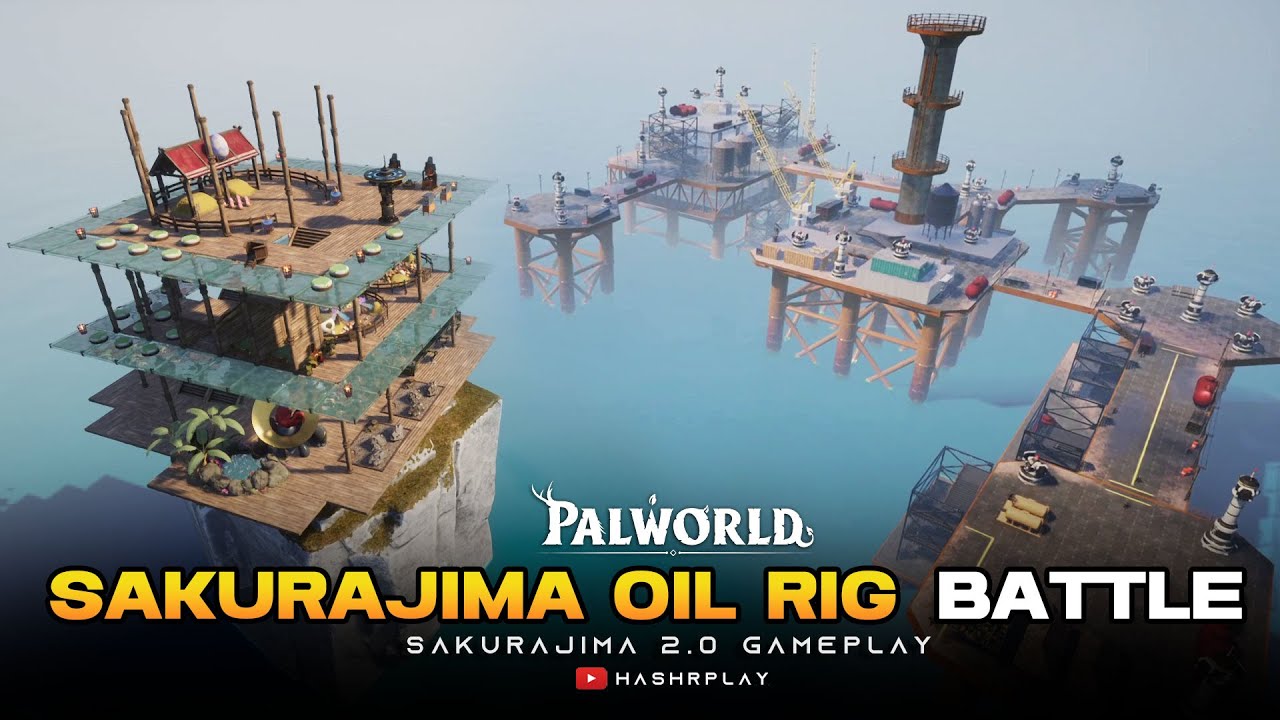 Sakurajima Oil Rig Battle Palworld Multiplayer GamePlay✌#palworldgameplay #pokemon #stronghold