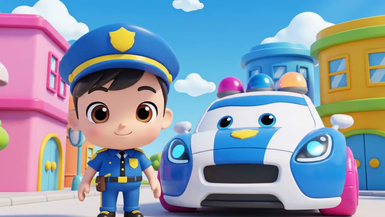 Police Car Song with Siren Sounds 🚓 | Nursery Rhymes