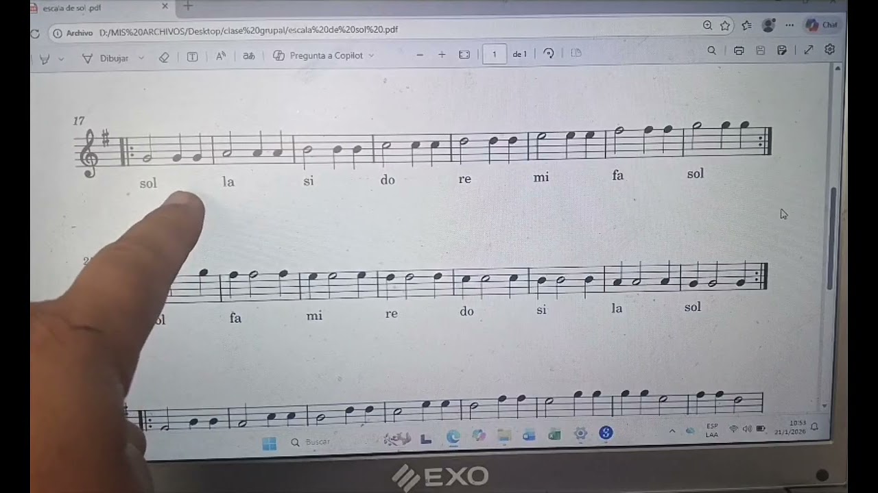 Escala de Sol  ejercicio para quena ( sicu)