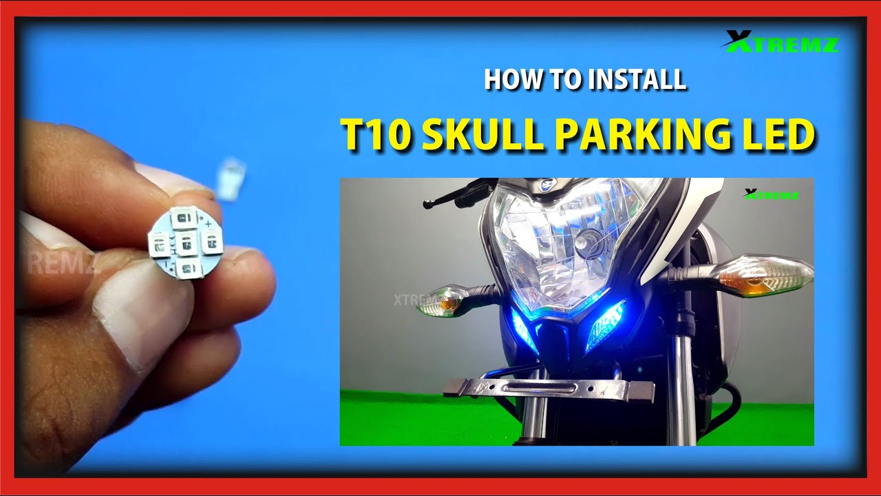 How to install parking bulb in bike | T10 skull parking light Review & Night view in tamil | #xtremz