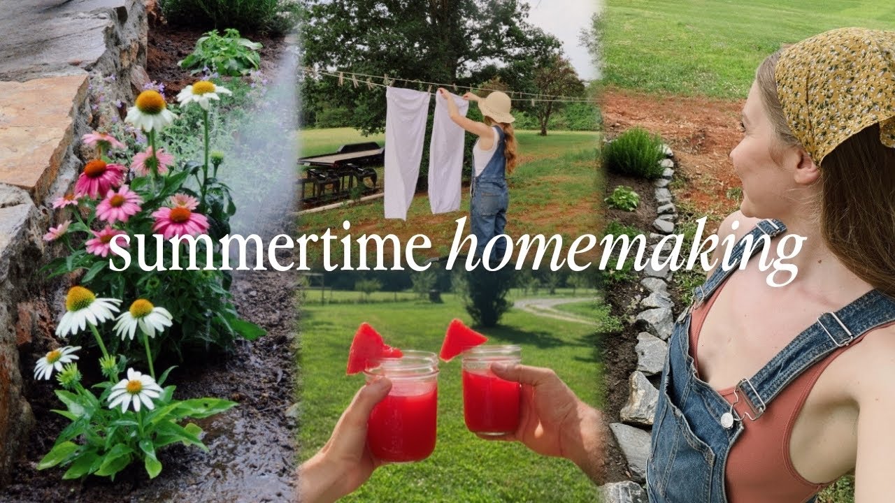 COZY SUMMER VLOG | backyard clean up, baking, and lots of gardening 🌻👩🏼‍🌾🧺