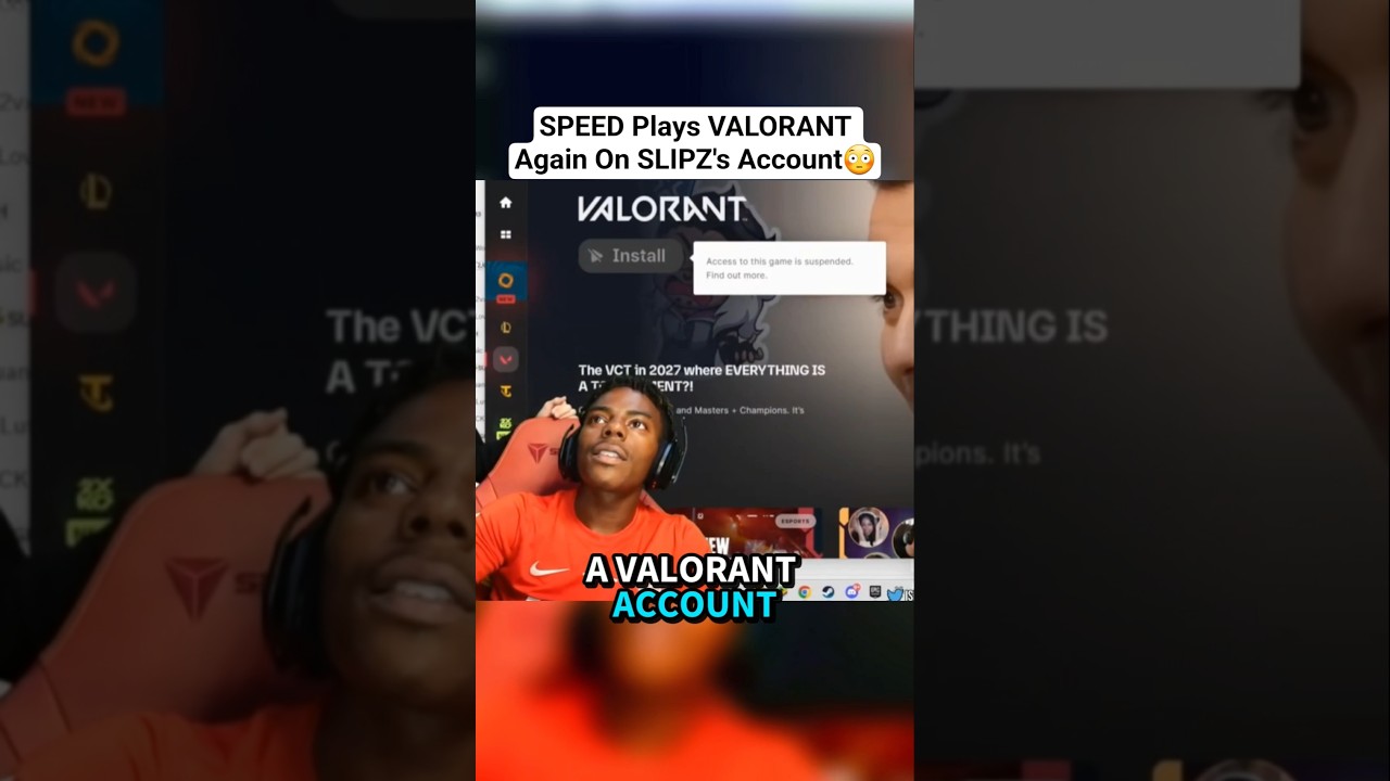 ISHOWSPEED Remembers Why He Got BANNED On VALORANT😳 #ishowspeed #valorant #slipz #cameraman