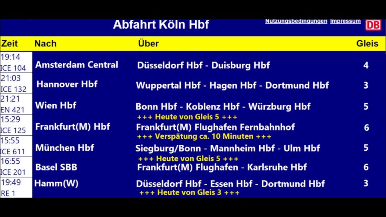 Köln Hbf Manuelle Ansagen Teil 2