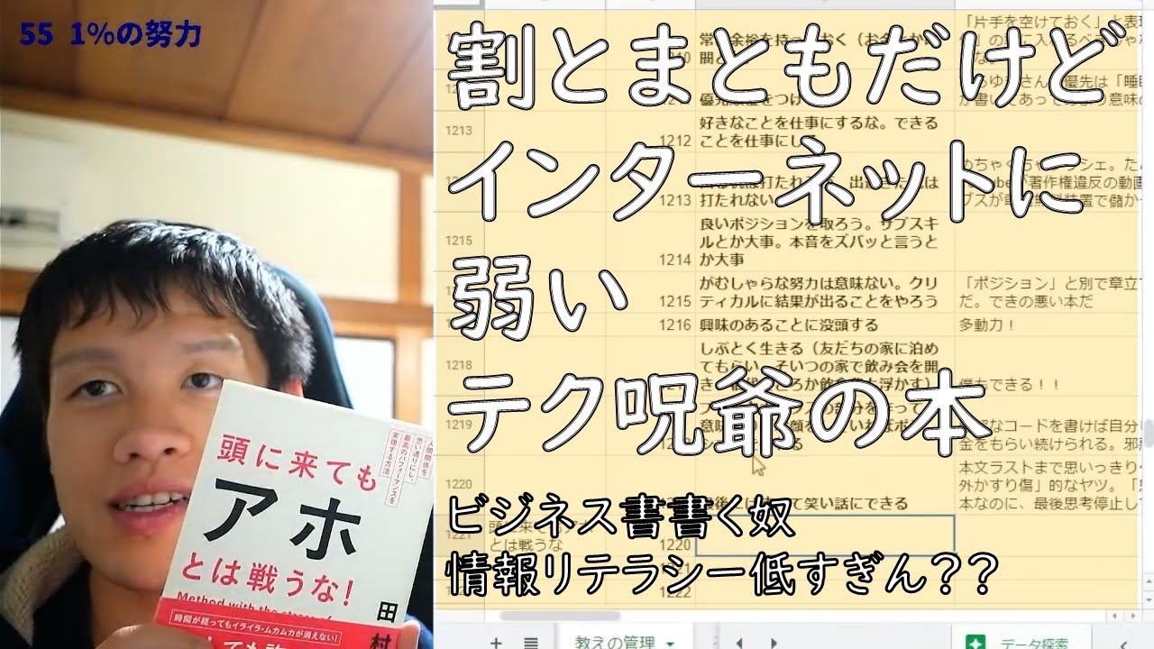 【ビジネス書100冊】056_頭に来てもアホとは戦うな!（著：田村耕太郎 ）