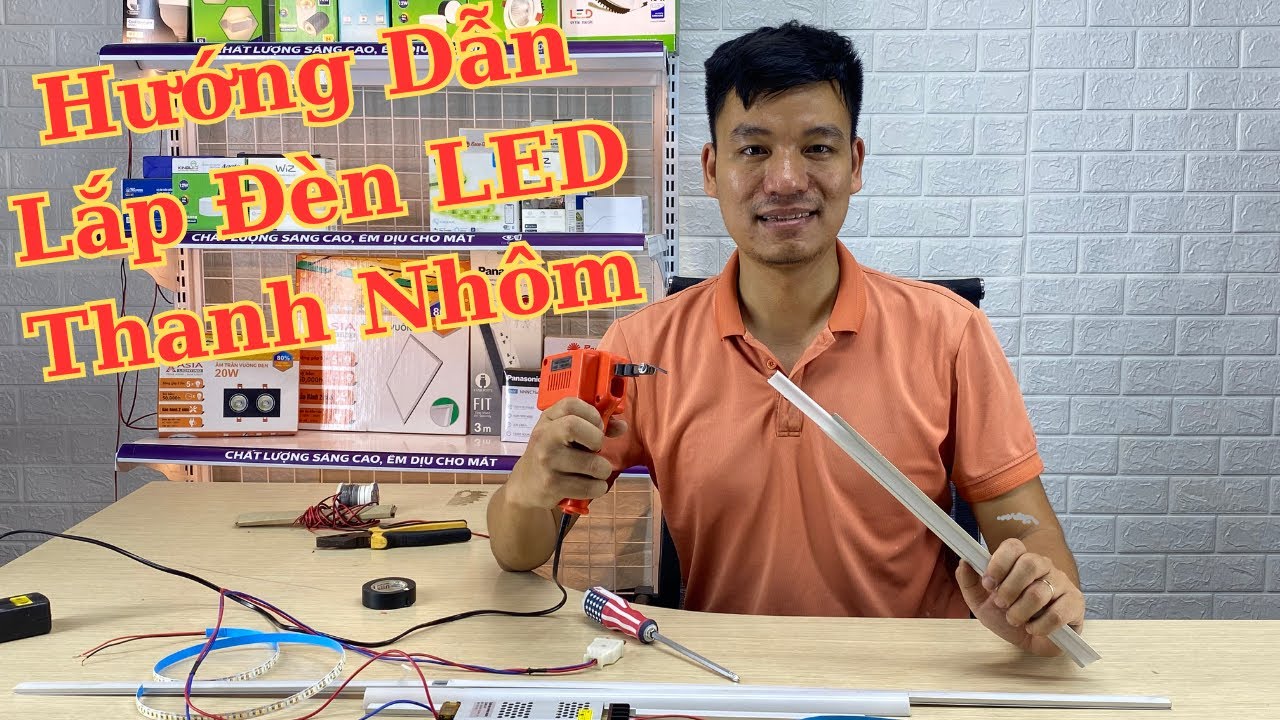 Hướng dẫn lắp đèn LED thanh nhôm tủ bếp, tủ rượu, tủ quần áo...