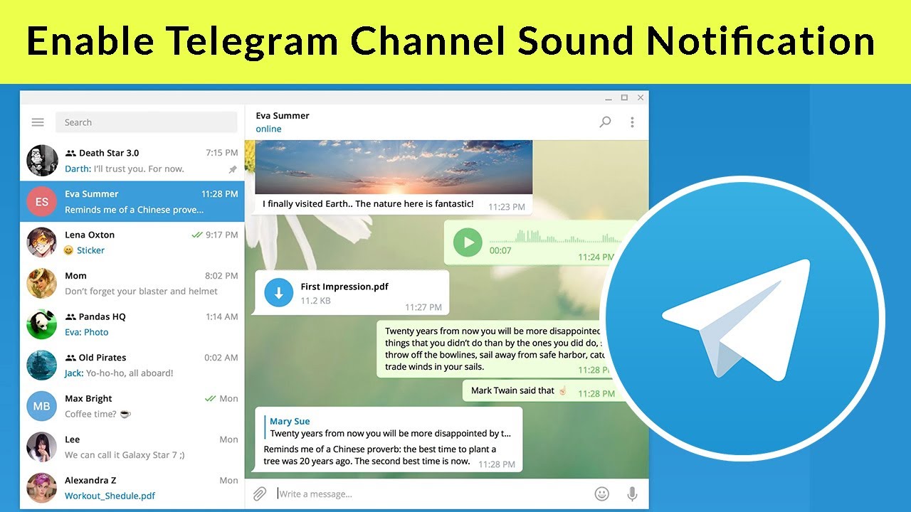 How to Enable Telegram Channel Sound Notification?