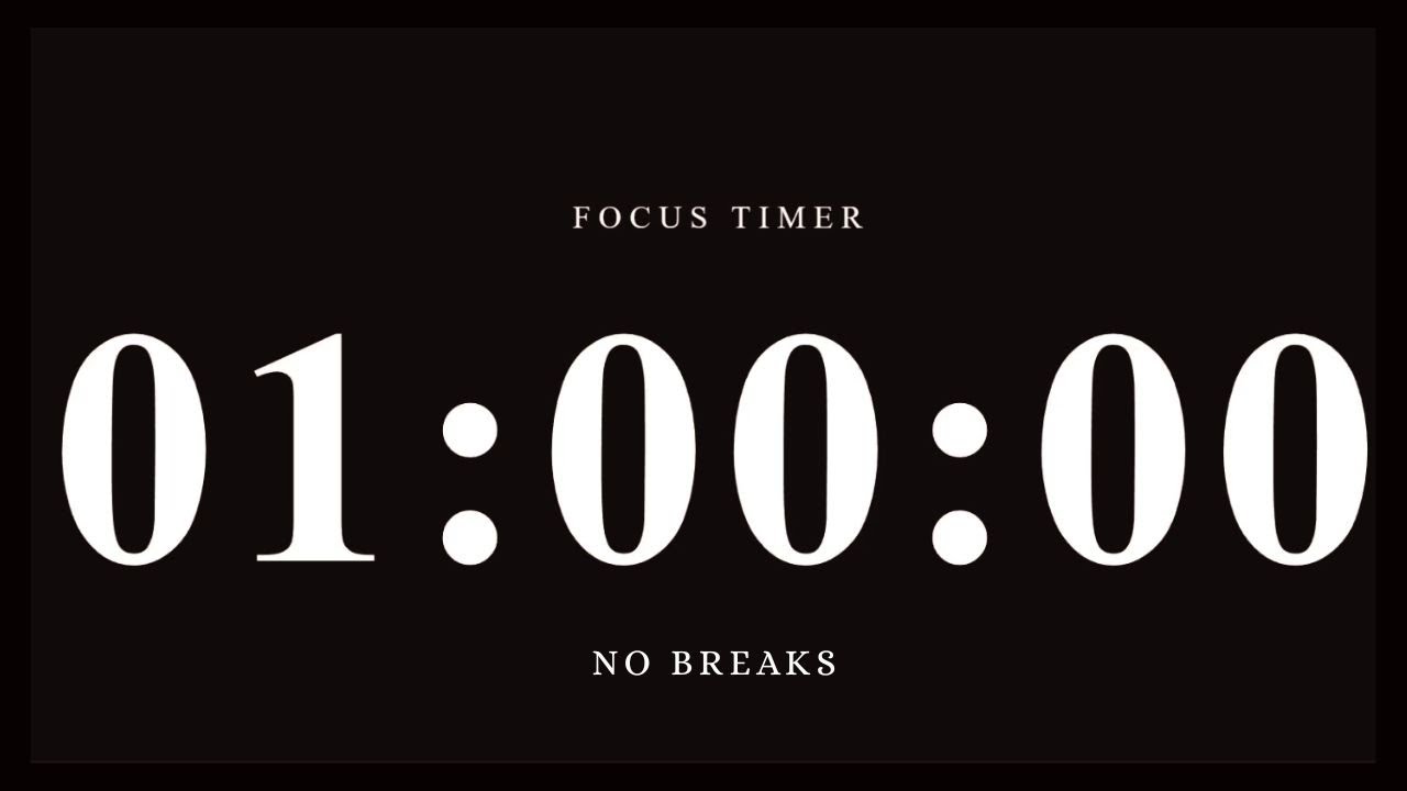 1 HOUR STUDY TIMER | NO MUSIC | NO BREAKS | PURE FOCUS
