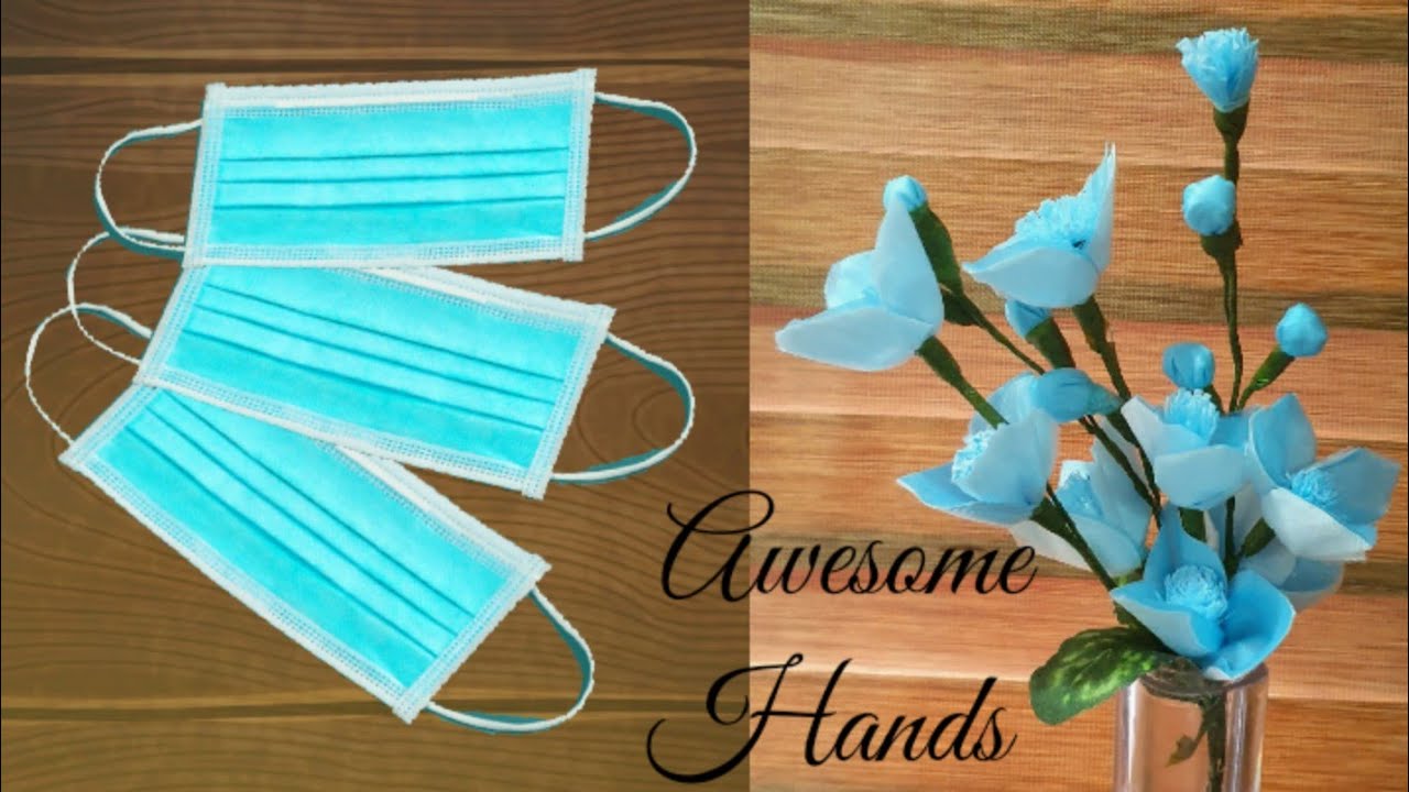 Face mask craft Idea | how to make flower using face mask | DIY