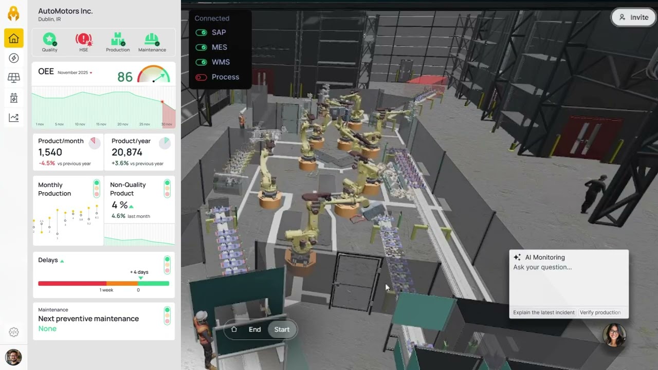 Industrial Operating System for Digital Twins: Real-Time AI-Driven Production Control