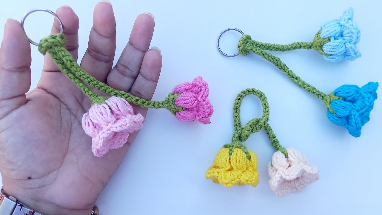 CHAVEIRO TULIPA EM CROCHÊ 🌷