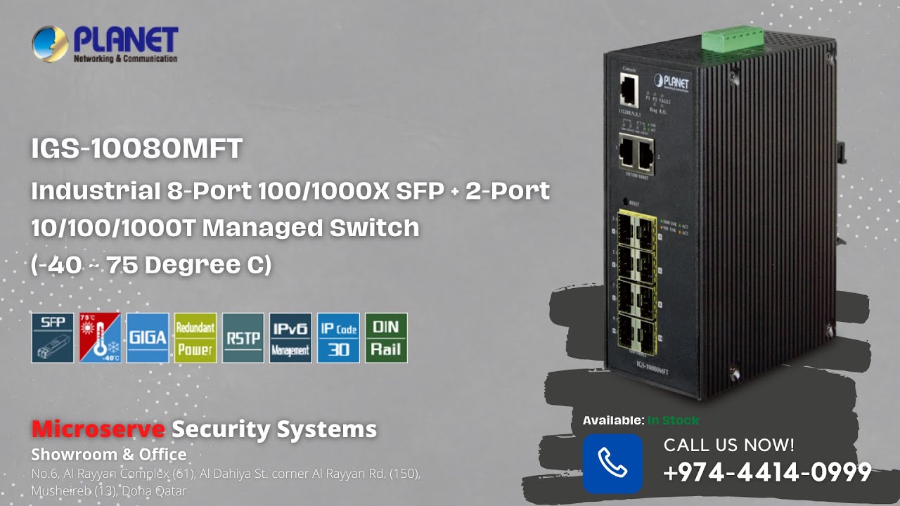 PLANET TECHNOLOGY | IGS-10080MFT | 8-PORT SFP SWITCH