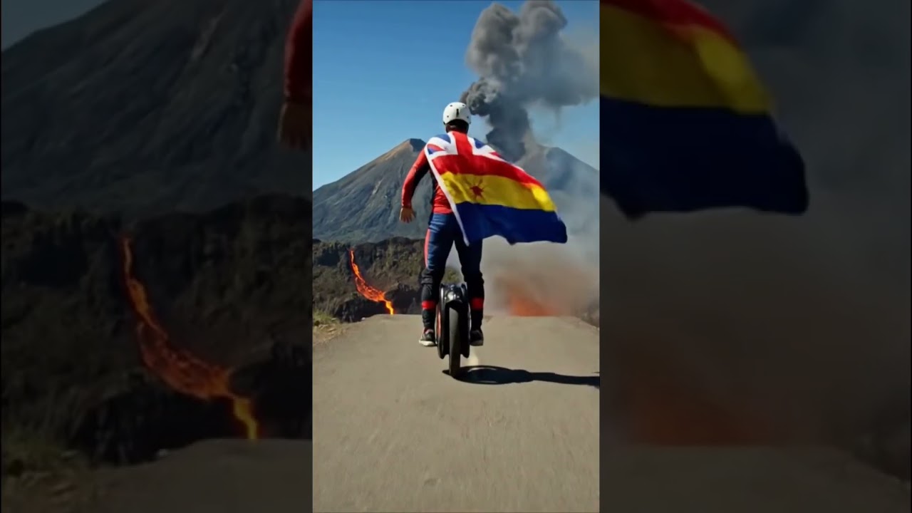 Volcano EUC with IA #euc #monoroue #reunionisland #electricunicycle #ias #veo3