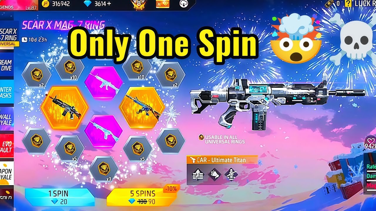 New Titan Scar And Mag7 Skin In Ring Event 🤯🤩| free fire new event |free fire new event today
