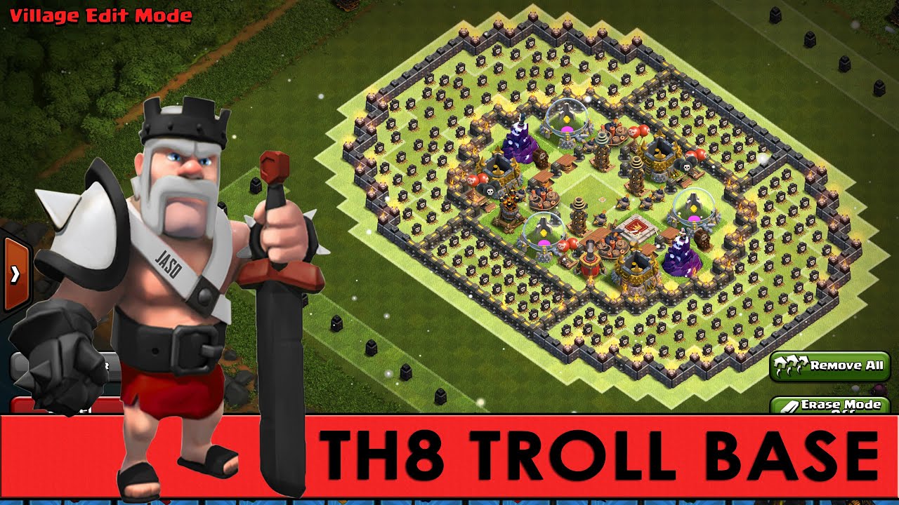 Clash of Clans | Phenomenal TH8 Troll Base | The Colosseum | + Funny CoC Defensive Replays [2016]