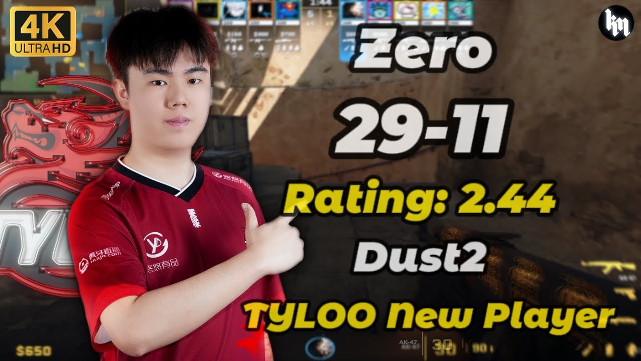 TYLOO new player - Zero (29-11) Dust2POV Rating: 2.44