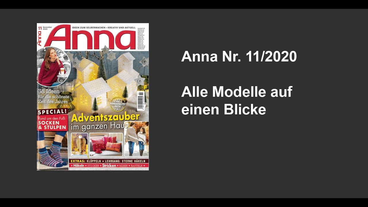 Zeitschrift Anna Nr. 11/2020 - Alle Modelle auf einen Blick