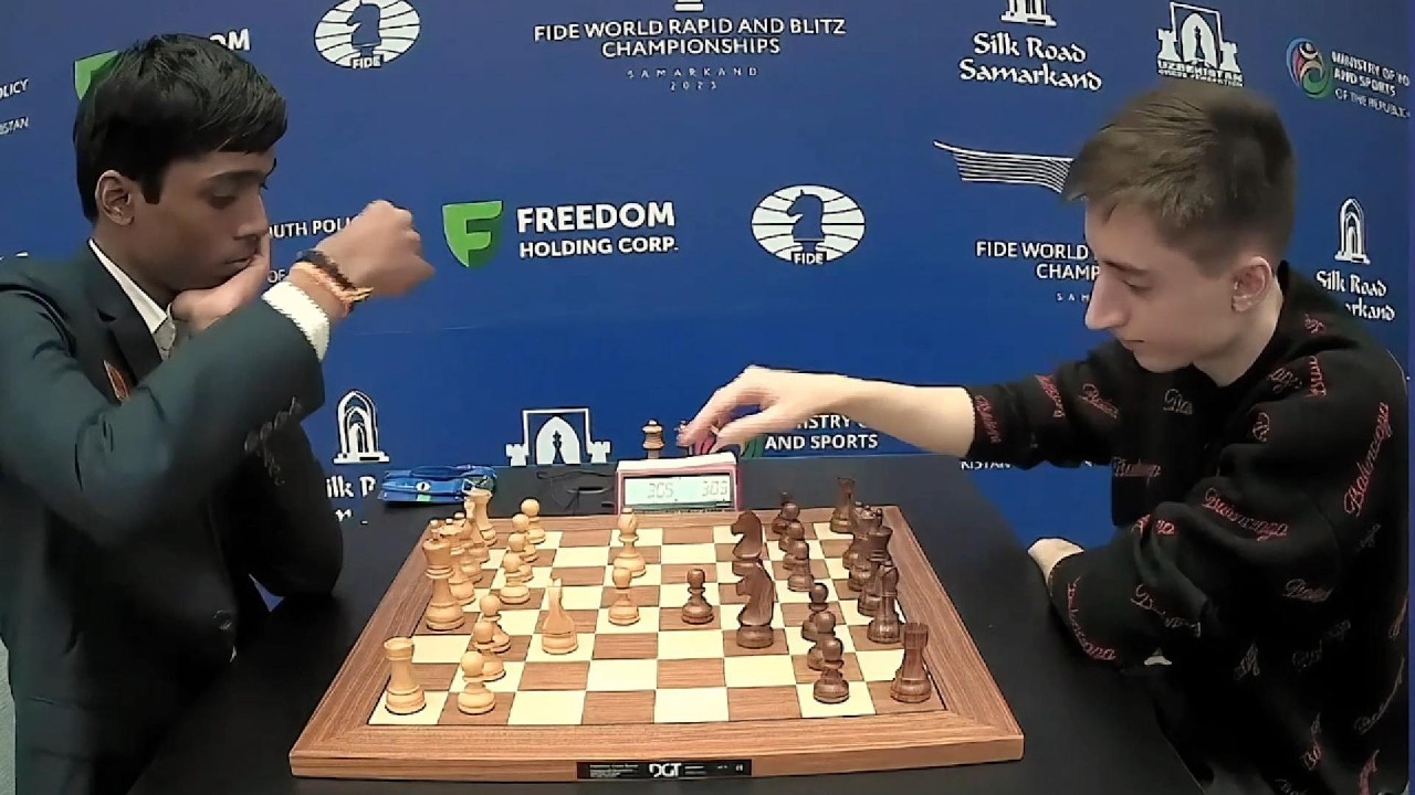 Dubov's spectacular tactical victory / Daniil  Dubov vs. Praggnanandhaa / R7 FIDE World Blitz  2023