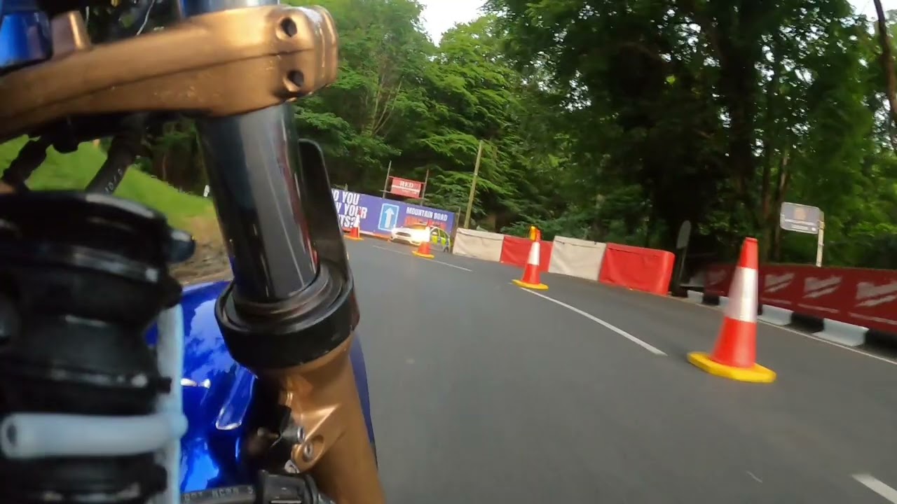 Isle of Man TT 2023, riding through the clouds at 5am, empty track