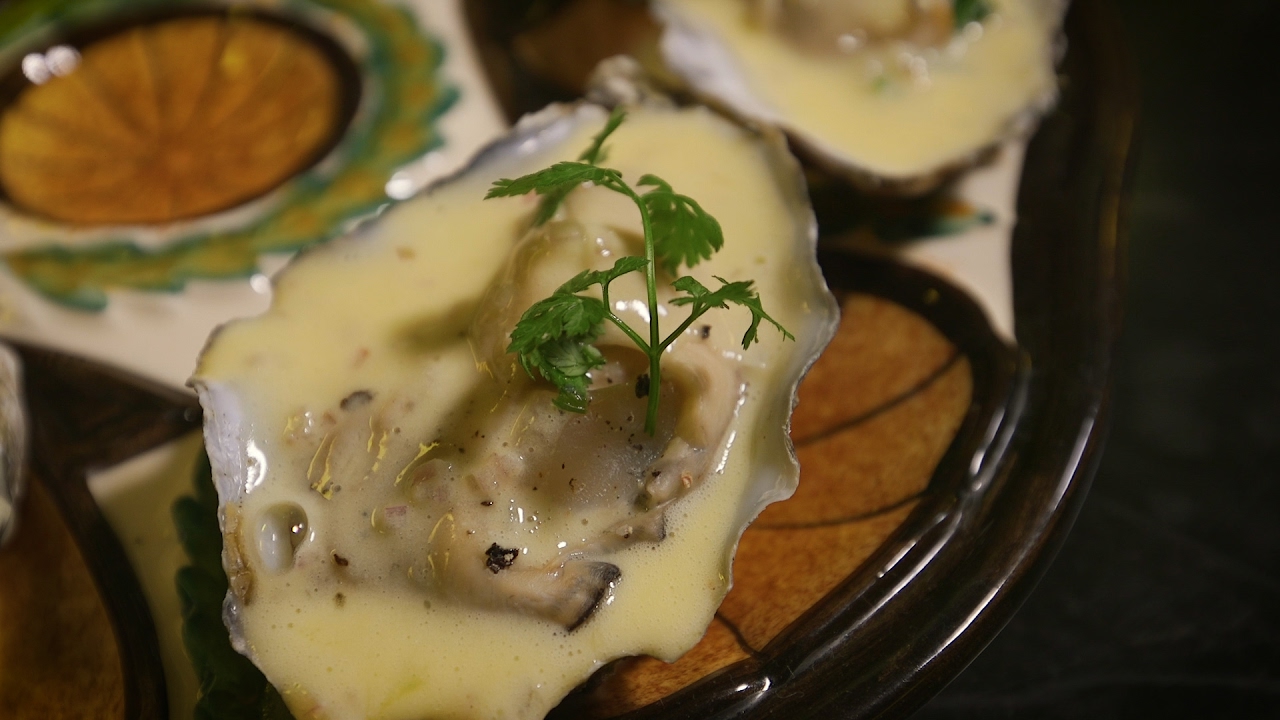 Oesters met champagnesaus