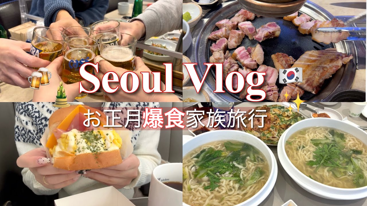 【韓国Vlog】年越しソウル🇰🇷🎍-10℃極寒でも爆食が止まらない&hellip;！🥶❤️聖水・江南・明洞・広蔵市場｜保存版モデルプラン｜한글자막