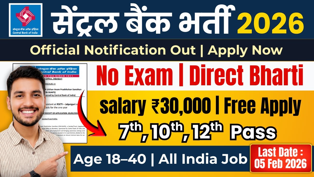 Central Bank Recruitment 2026 | Central Bank Vacancy 2026 | Govt Jobs in 2026 | New Vacancy 2026