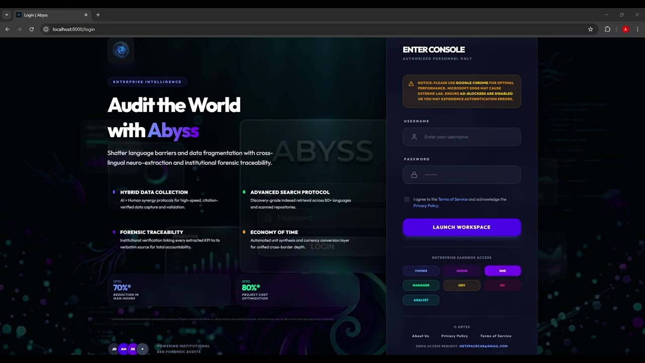 Abyss: AI-Powered Sustainability Auditing Made Simple