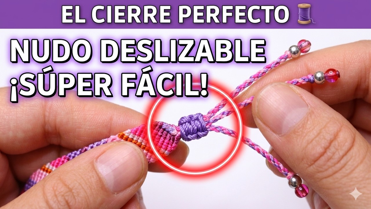 COMO HACER UNA PULSERA DESLIZABLE🧵Hilo Macramé