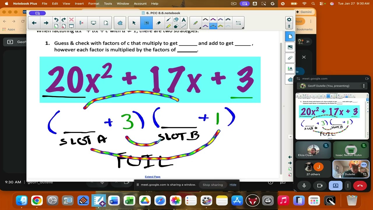 Jan. 27 (Algebra I)