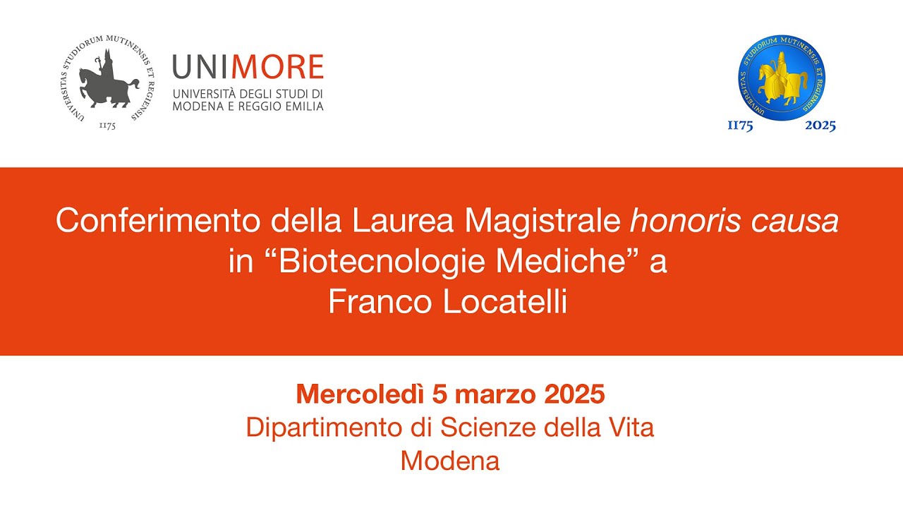 Conferimento della Laurea Magistrale honoris causa in 