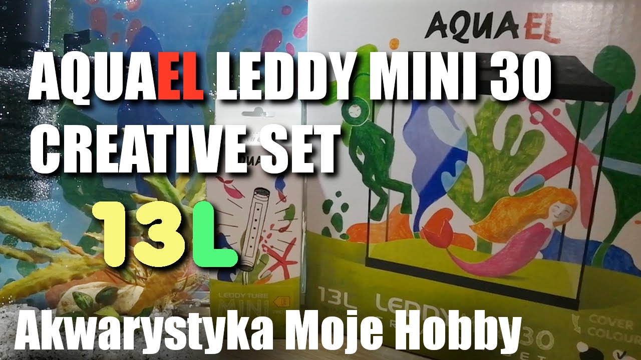 Akwarium 13L zestaw AQUAEL LEDDY MINI 30 Creative Set biały