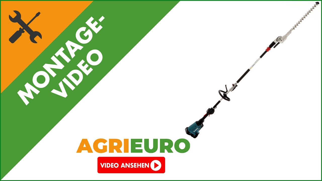 Agrieuro Montagevideo Akku-Heckenschere 36V Makita DUX60Z - Akkus 2x18V 3Ah - Mehrzweckger&auml;t