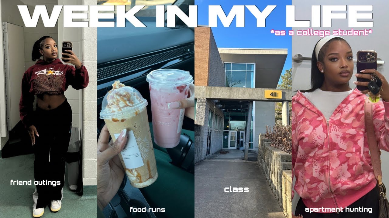 PRODUCTIVE WEEK IN THE LIFE AS A COLLEGE STUDENT* l first week back!! class, campus, food runs, etc.