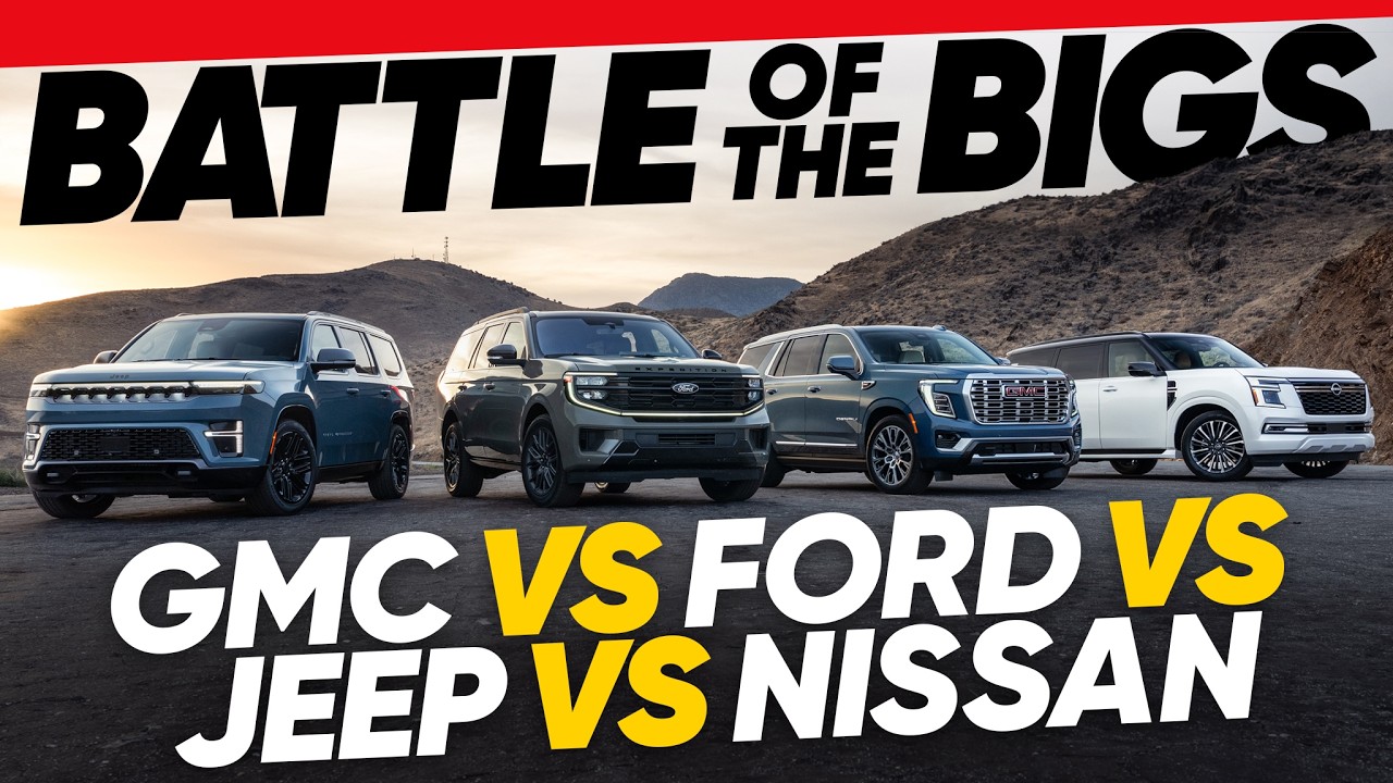 Full-Size SUVs Compared! GMC Yukon vs. Ford Expedition vs. Jeep Grand Wagoneer vs. Nissan Armada