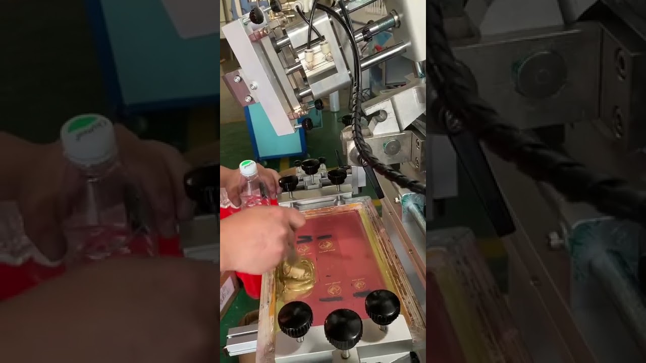 DM-400 Screen printing machine for flat bottle/perfume bottles gold color
